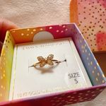 Emma Madison 18kt gold over sterling silver butterfly diamond prave Ring Size 5 Photo 0