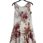 Vintage 90s Sheer Beaded Sequin Floral Midi Dress Asymmetric Fairy Size Large White Photo 6