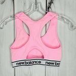 New Balance Pink Racerback Sports Bra Activewear Sz S Ribbed Knit Logo Photo 4