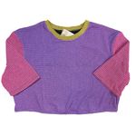 Agua Bendita Crop Top Hazel VNM Waffle Knit Colorblock Purple 3XL New Photo 0