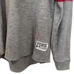 PINK - Victoria's Secret Pink Angels Baseball Sparkle Hooded Sweatshirt Grey Red & White Women's Size XS Photo 3