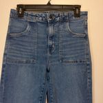 American Eagle - Super Hi-Rise Flare Jeans Large Front Thigh Pockets Size 8 SHORT Photo 4