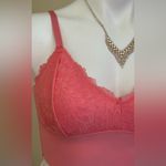 Adrienne Vittadini  Pink  Lace Bralette Adjustable straps & removal pads Sz M Photo 4