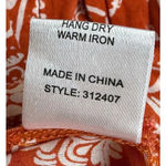 Ivy Jane Tunic Paisley Embroidered Scoop Neck 3/4 Bell Sleeve M Orange White Top Photo 7