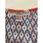 Gretchen Scott Tunic Top Sz XL Orange White Chevron Bright Tropical Cotton Photo 5