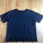 Ann Taylor  black top with eyelet hem Photo 0