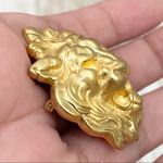 Head Vintage Gold tone Lion  Brooch Photo 2