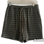 Doe & Rae  green stripe drawstring shorts with pockets S Photo 0
