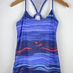 Marmot  Solstice Blue Patterned Tank Top w/ Built In Bra - Size Medium Photo 0