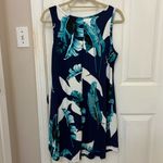 NWT!! Molerani Tropical Leaf Print Sleeveless Floral Swing Dress Blue Size M Photo 8