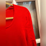 Talbots  Blood Orange Stretchy Slinky Dressy Long Sleeve Blouse Top Size XL Photo 1