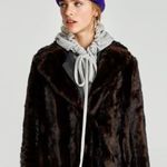 ZARA  OUTWEAR FAUX FUR COAT BROWN BLACK sz M Photo 5