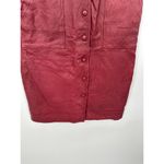 Walter Baker  Red Leather Pencil Midi Skirt Button Snap Fitted Women Size 4 Photo 3