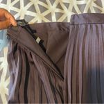 Ann Taylor Purple Satin Pleated A-Line Midi Skirt Size 4 NWT Photo 3
