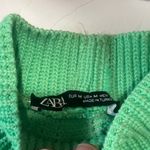 ZARA  Mint Green Cable Knit Turtleneck Sweater Photo 1