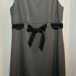 Studio 1 Knee Length Dress Womens Size 10 Bow‎ Tie Holiday Party Black White Photo 0