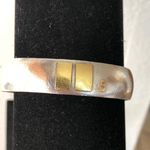 22 kt gold silver Lisa Ceccorulli Vintage Cuff Bracelet Brutalist Minimalist Photo 2