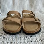 New. Sandals For Women Adjustable Buckle Cork Footbed Slip On Comfortable Design Tan Size 9.5 Photo 6