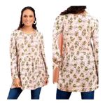 Matilda Jane Pink Floral Ruffle Like A Lady Bell Sleeve Top Tunic Size S Photo 1