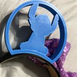 Stitch 3D Themed Mouse Ears Headband with Purple Sequin Bow Blue Photo 7
