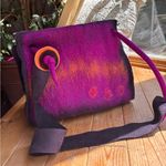 Handcrafted Artistic Felted Wool Bag Purple Photo 5