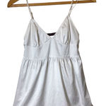 ABS Allen Schwartz Victorian Babydoll Cami Top Satin White Coquette Lace Bow Fairycore Y2K Sz M Photo 0