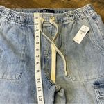 Gap NEW  Easy Jean Women's Medium Cargo High Rise Blue Denim Drawstring Ankle Photo 3