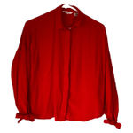 Levi's Size Small Red Button Up Tie Sleeves Blouse Photo 0