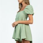 Princess Polly  Sage Green Smocked Dress Photo 1