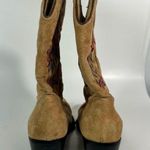 Vintage American West Trading Co. Brown Suede Rose Embroidered Cowgirl Boots 8 Photo 5