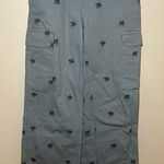 PacSun Womens XS Blue Baggy Carpenter Mushroom Novelty Cargo Pants Embroidered Photo 0