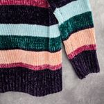 Westbound Electric Cozy Whimsy  Multi Color Block Stripe Pullover Sweater Medium Photo 5