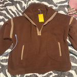 Amazon L Brown Fuzzy Quarter zip  Photo 0