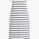 J.Crew Preppy Coastal Nautical Striped Navy & White TShirt Dress Coral Sleeves Photo 0