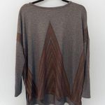 Go Couture  Gray Geometric Printed Dolman Sweater Split Side High Low Hem Top Med Photo 0