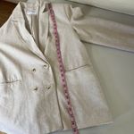 Old Navy  Blazer Womens Medium Beige Linen Blend Double Breasted Oversized Photo 6