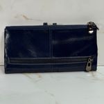 Roulens Blue Leather Wallet Snap Closure Zip Pockets ID Card Holder 7"x4"x1" Photo 1