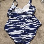 Tommy Bahama v-neck blue swimsuit. New Photo 11
