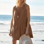 Free People  Elliot Romper Cotton Brown Photo 1