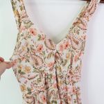 Aura  V-Neck Tie‎ Back Floral Maxi Dress Cream S Photo 2