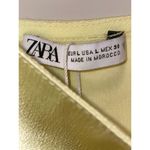 ZARA Yellow Silk Spagetti Strap Mini Slip Dress size Large Photo 5
