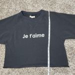 Madewell Je t’aime French I Love You Crewneck Sweatshirt Top in Dark Grey XS Photo 8