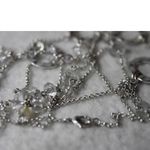 Source Unknown Bewitching Single Stand 60" Silver Tone Hammered Disc Clear Beads Y2k Necklace Photo 2