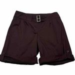 Moda International Mid Rise Brown Cuffed Hem Women’s Shorts 8 Stretch Pockets Photo 0