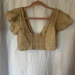 ZARA  Tan Cream Ruffled Crop Blouse Photo 6