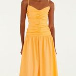 Farm Rio NWT  Gathered Drop Waist Maxi Dress Size S Orange Cotton Photo 0