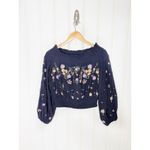 Free People  Saachi Off the Shoulder Top embroidered Smocked Sz Small Photo 1
