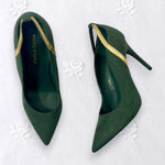 Marc Fisher  Elegant Glam Dark Green Suede Gold Stiletto High Heels US 7 Photo 0