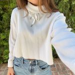 Brandy Melville White thermal turtleneck sweater Photo 0