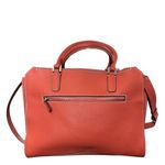 Guess Satchel Handbag Burnt Orange Canvas Leather Trim Top Handle Crossbody Bag Photo 3